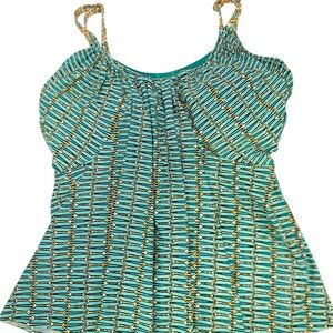 Coco Reef Aqua & Gold Geometric Tankini